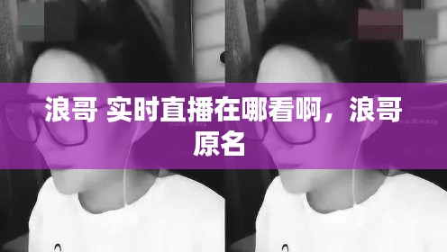 浪哥 实时直播在哪看啊,浪哥原名