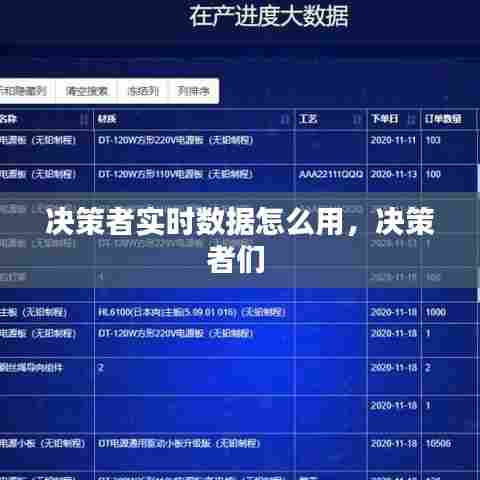 决策者实时数据怎么用，决策者们 