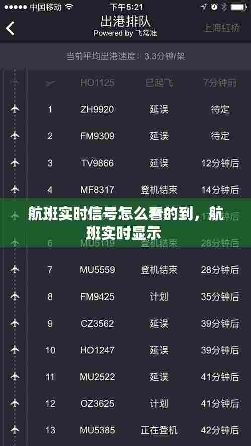 航班实时信号怎么看的到,航班实时显示