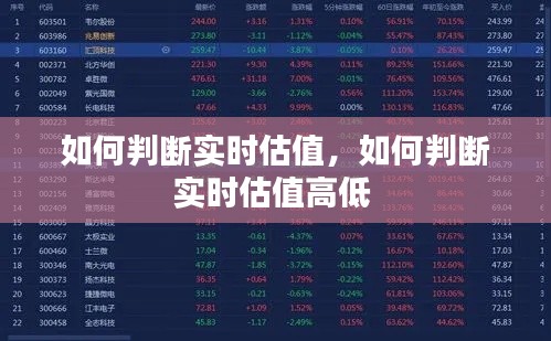 如何判断实时估值,如何判断实时估值高低