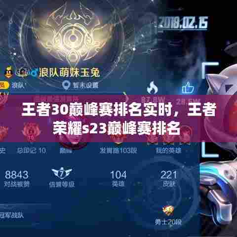 王者30巅峰赛排名实时,王者荣耀s23巅峰赛排名