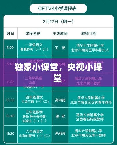 独家小课堂，央视小课堂 