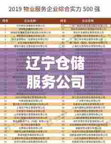 辽宁仓储服务公司排名揭晓,权威榜单,不容错过!