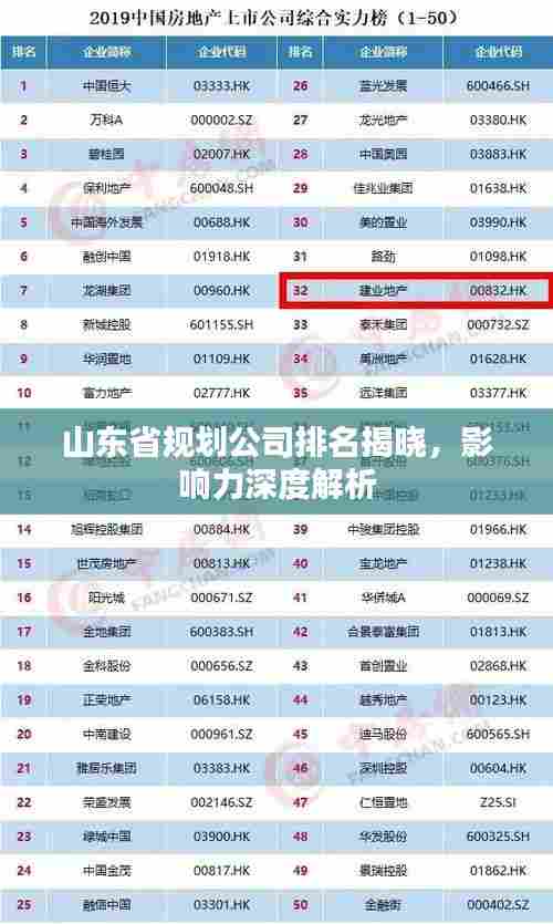 山东省规划公司排名揭晓,影响力深度解析