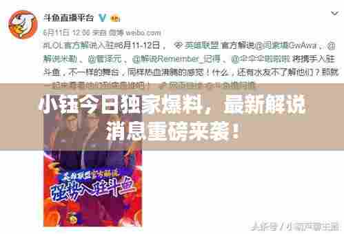 小钰今日独家爆料，最新解说消息重磅来袭！