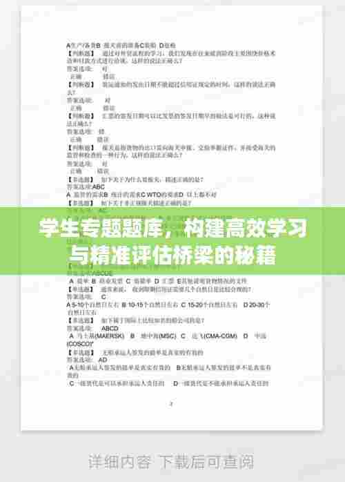 学生专题题库,构建高效学习与精准评估桥梁的秘籍
