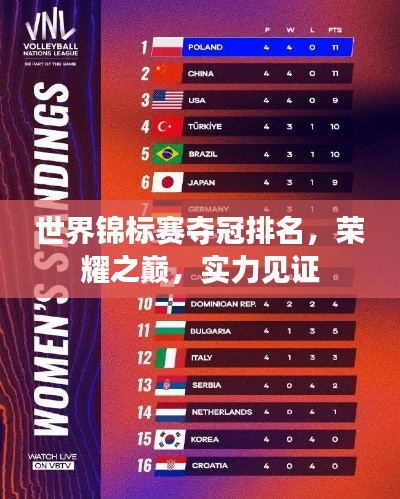 世界锦标赛夺冠排名,荣耀之巅,实力见证