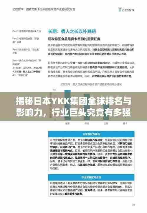 揭秘日本YKK集团全球排名与影响力，行业巨头究竟有多强大？